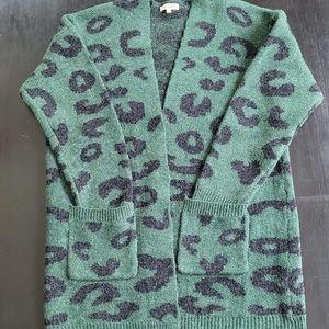Cozy leopard print cardigan